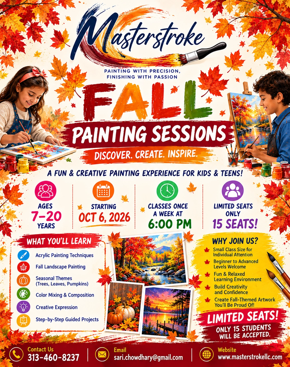 Fall Painting Sessions - Young Artists (7-20 yrs.)